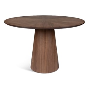 Urbia Furniture Modern Brazilian Mona Wood Top Round Dining Table in Nogueira