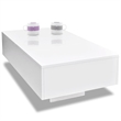 vidaXL Modern Rectangular Coffee Table in High Gloss White