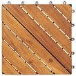 vidaXL 10 Pcs Solid Acacia Wood Decking Tiles in Brown