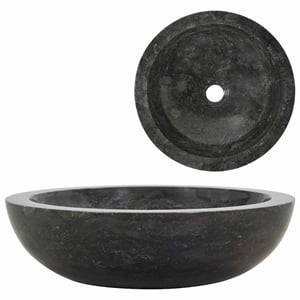 vidaXL 15.7&quotX4.7&quot Marble Sink in Black