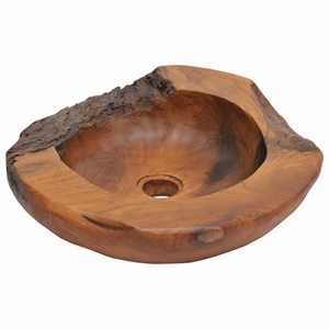 vidaXL 17.7&quot Solid Teak Basin Brown