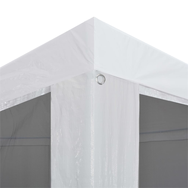 vidaXL 9.8' X 9.8' Party Tent With 4 Mesh Sidewalls in White