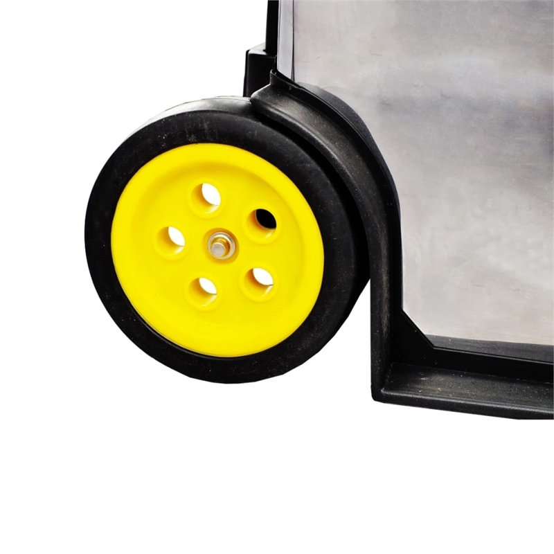 vidaXL 3-Part Rolling Tool Box With 2 Wheels in Black and Silver