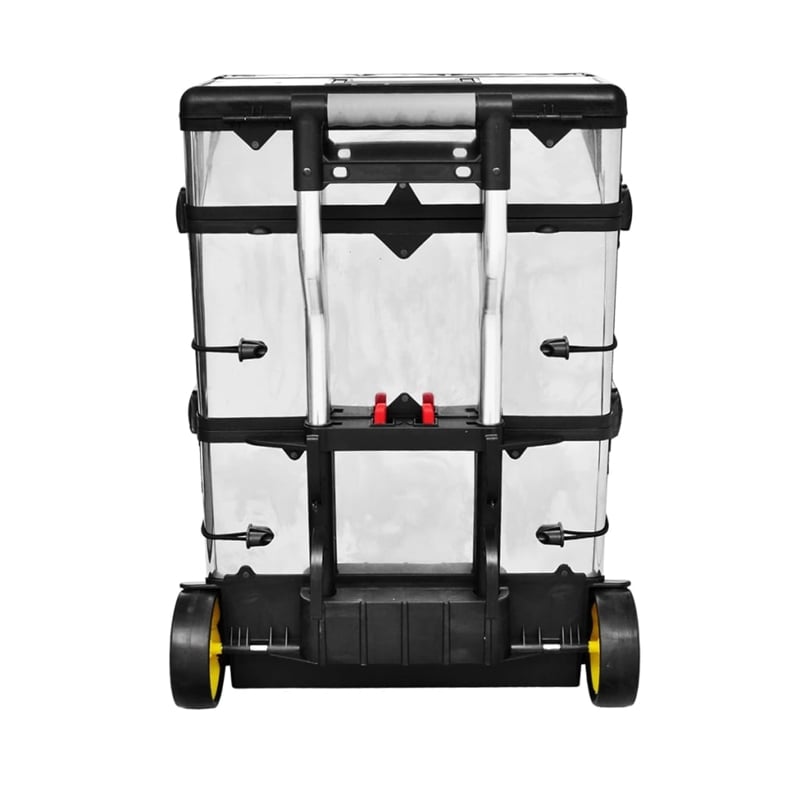 vidaXL 3-Part Rolling Tool Box With 2 Wheels in Black and Silver