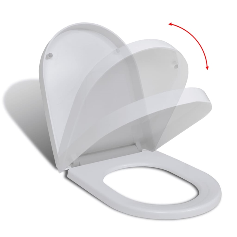 vidaXL Square Soft-Close Toilet Seat With Quick-Release in White