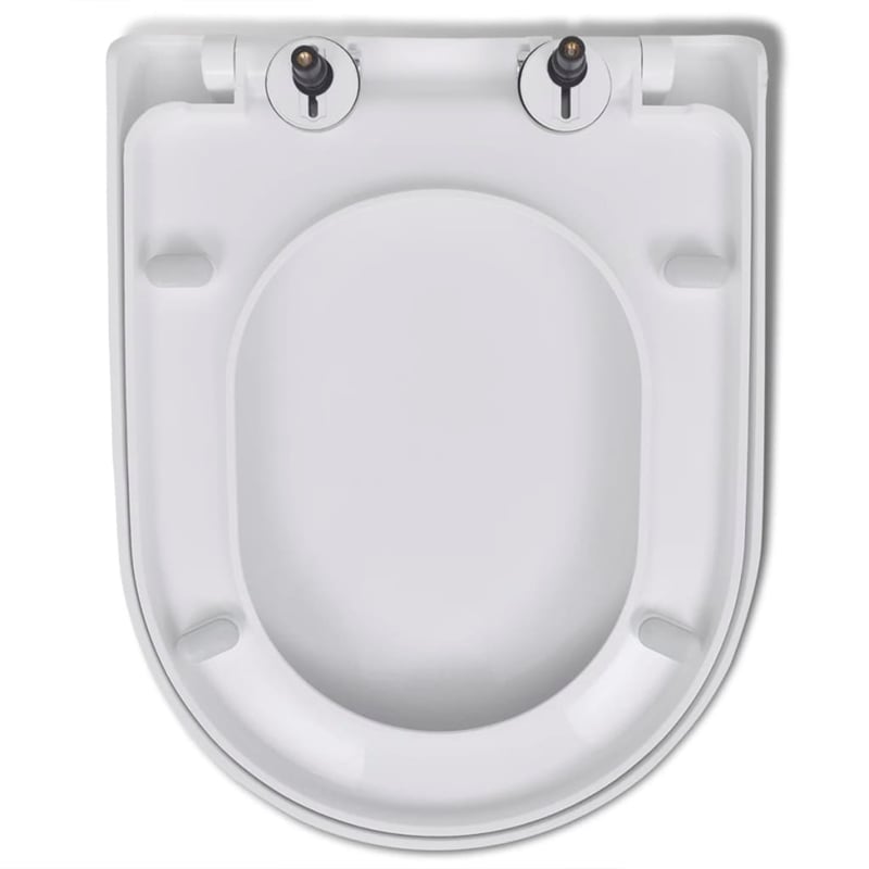 vidaXL Square Soft-Close Toilet Seat With Quick-Release in White