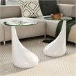 vidaXL 2 Piece Tempered Fiberglass Coffee Table in High Gloss White
