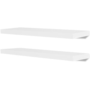 vidaXL MDF Wall Shelf With A Matte Finish in White (Set of 2)