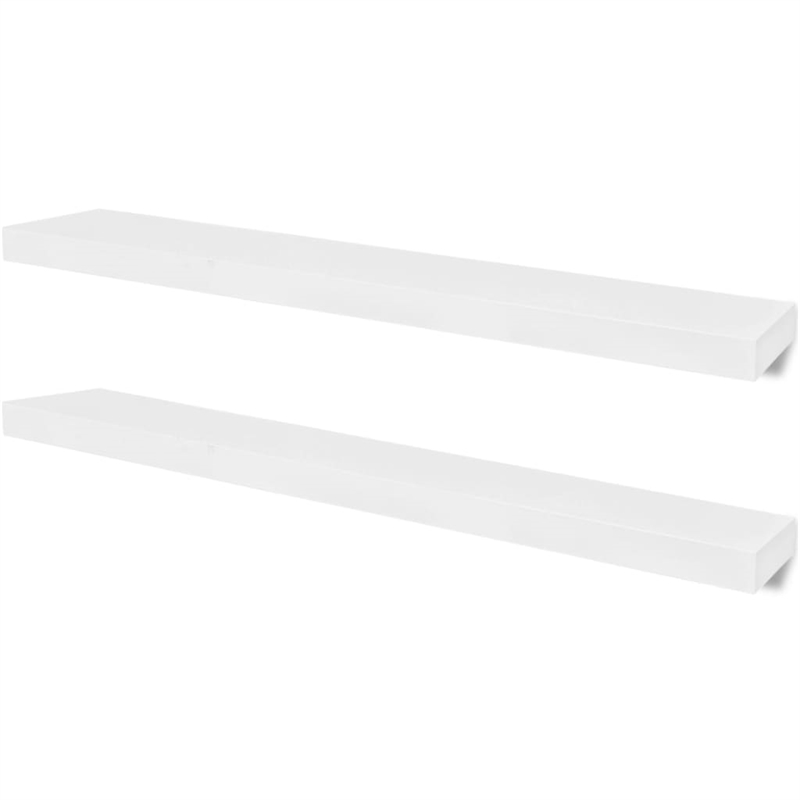 vidaXL MDF Wall Shelf in White (Set of 2)