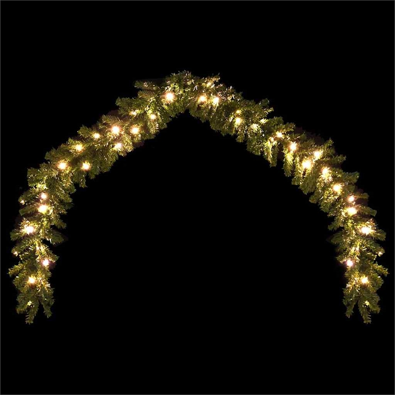 vidaXL 16.4ft Artificial Greenery Plastic Garland in Green