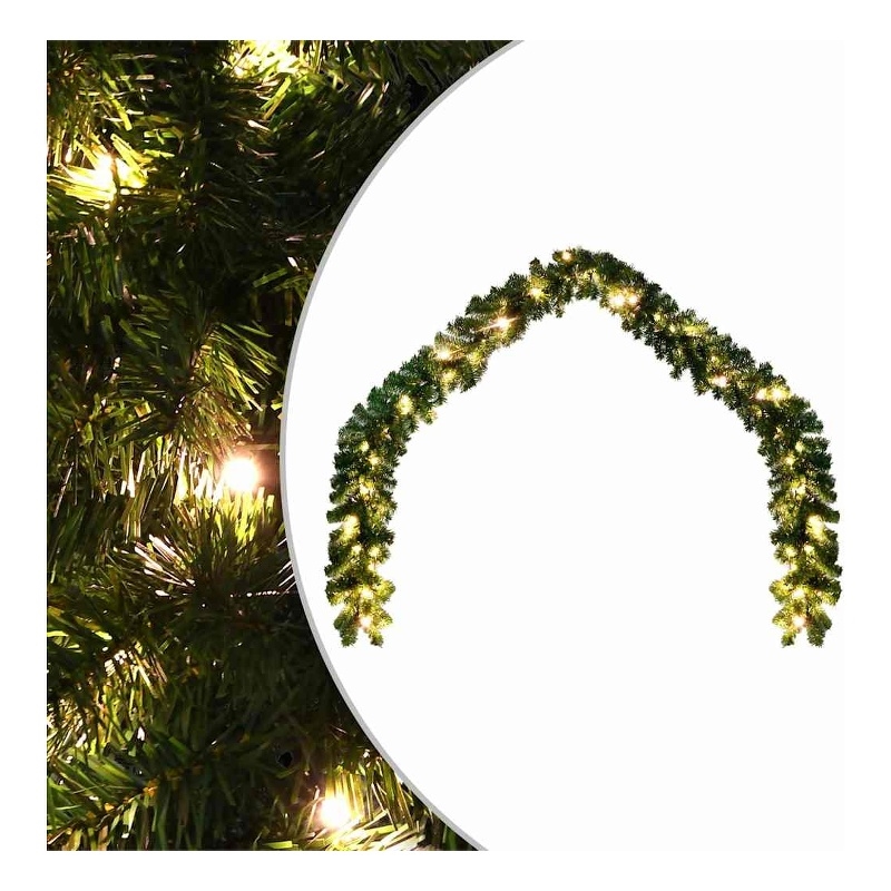 vidaXL 16.4ft Artificial Greenery Plastic Garland in Green