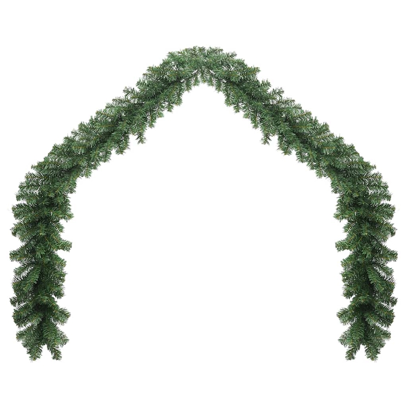 vidaXL 32.8Ft Adjustable Armrests PVC Christmas Garland in Green