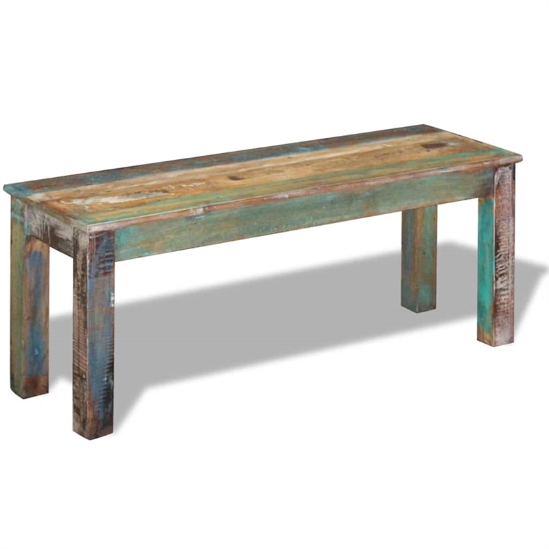 vidaXL Solid Reclaimed Wood Bench in Multi-Color