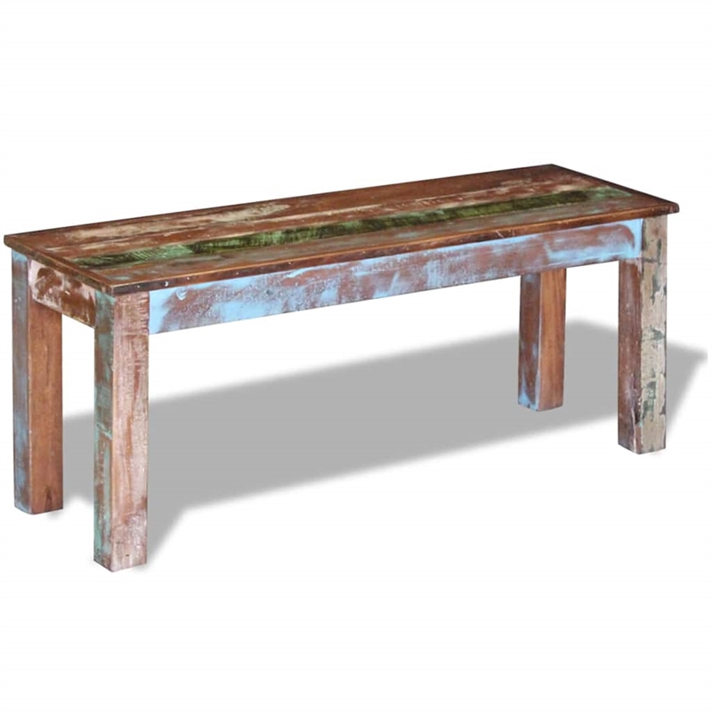 vidaXL Solid Reclaimed Wood Bench in Multi-Color