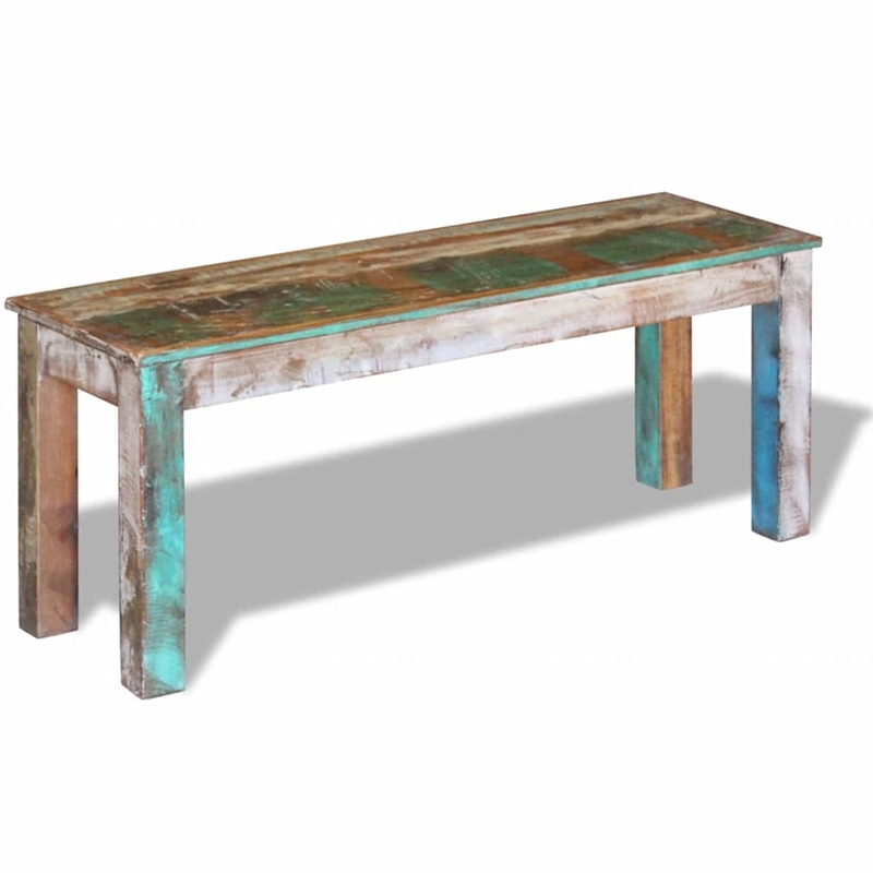 vidaXL Solid Reclaimed Wood Bench in Multi-Color