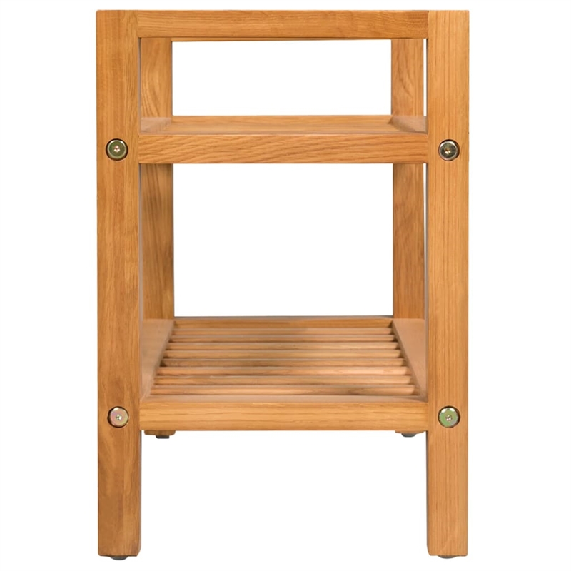vidaXL Compact Solid Oak Wood Shoe Rack in Brown