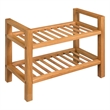 vidaXL Compact Solid Oak Wood Shoe Rack in Brown