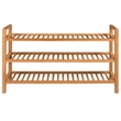 vidaXL Large Solid Oak Wood Shoe Rack in Brown