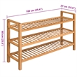 vidaXL Large Solid Oak Wood Shoe Rack in Brown