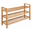 vidaXL Large Solid Oak Wood Shoe Rack in Brown