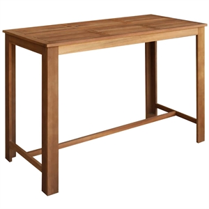 vidaXL 59.1&quotX27.6&quotX41.3&quot Solid Acacia Wood Bar Table in Brown