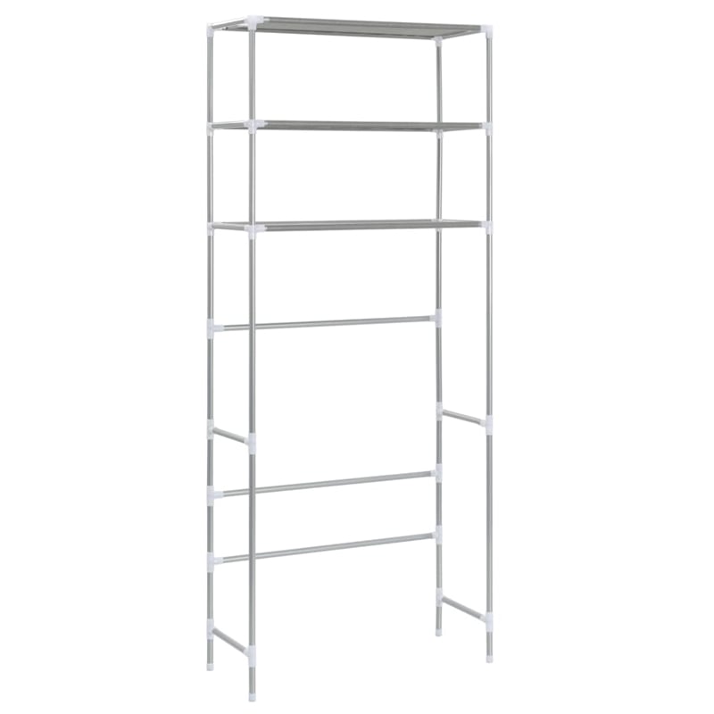 vidaXL Over Laundry Storage Rack in Silver