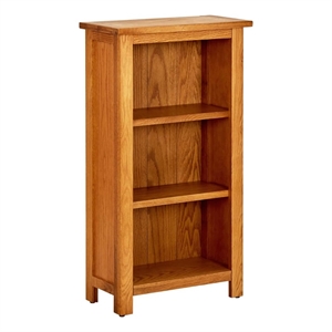 vidaXL MDF Natural Solid Oak Wood Medium Bookcase in Brown