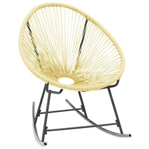 vidaXL Poly Rattan Powder-Coated Steel Standard Acapulco Chair in Beige