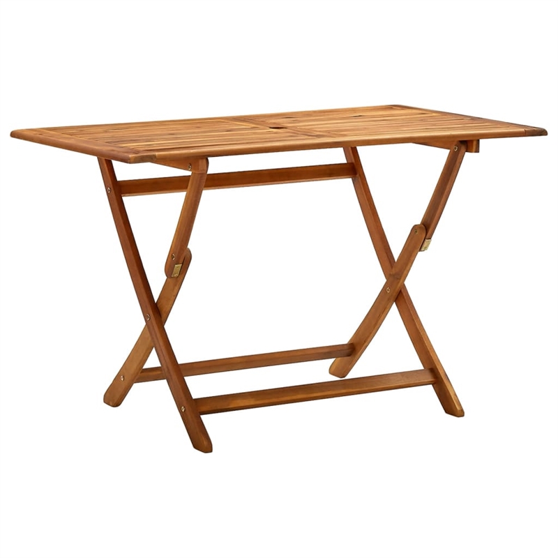 vidaXL Medium Foldable Solid Acacia Wood Garden Table in Natural