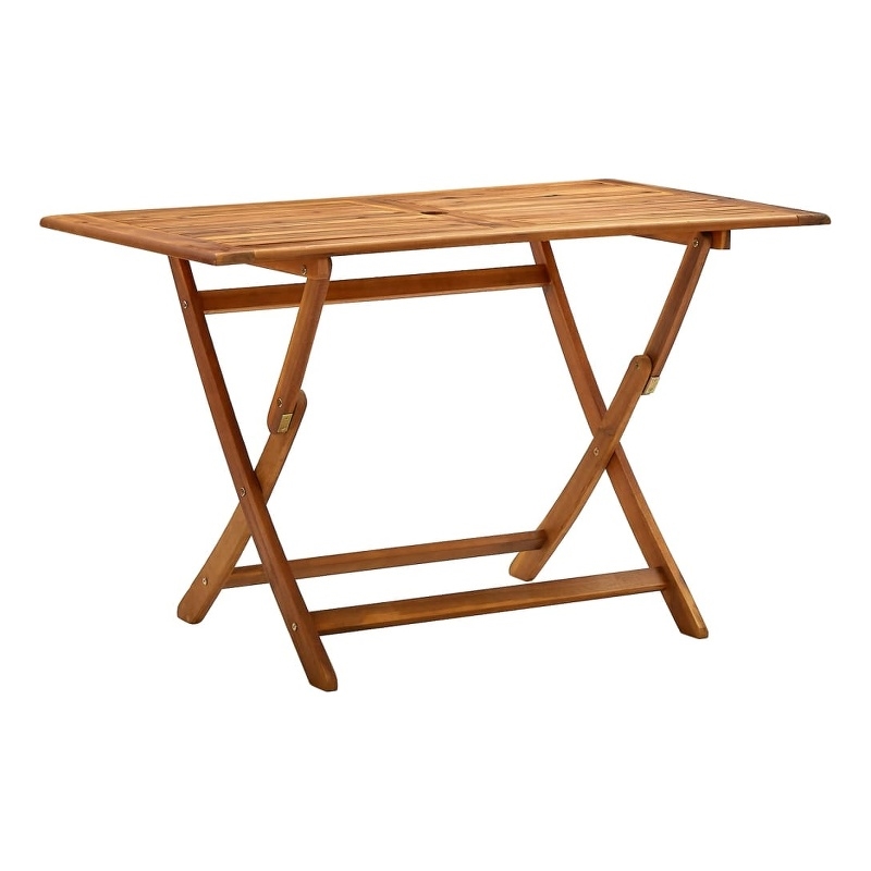 vidaXL Medium Foldable Solid Acacia Wood Garden Table in Natural