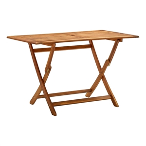vidaXL Medium Foldable Solid Acacia Wood Garden Table in Natural