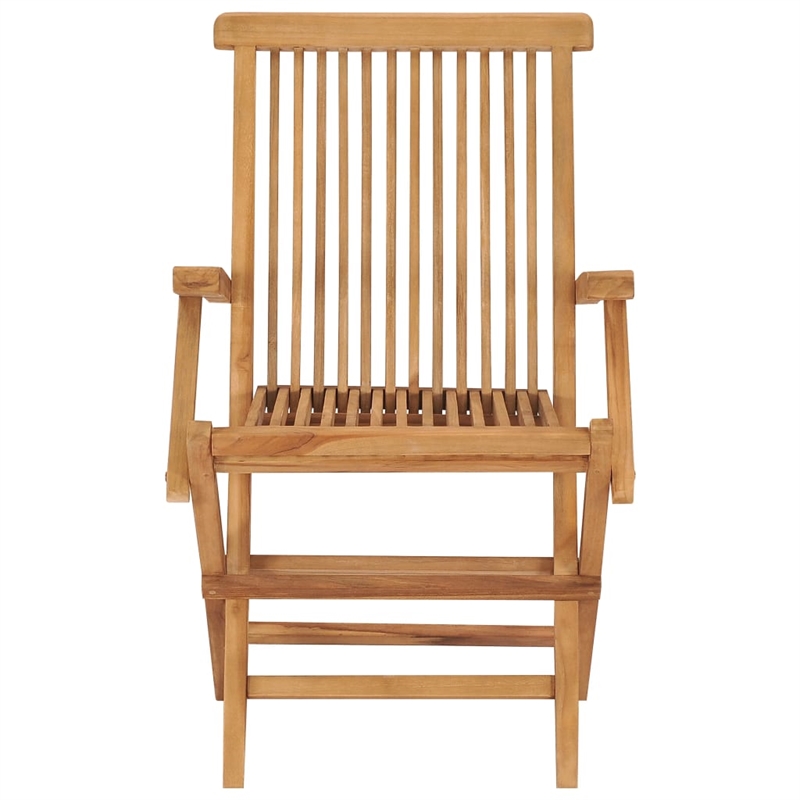 vidaXL Standard Collapsible Teak Wood Garden Chair (Set of 2)