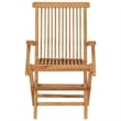 vidaXL Standard Collapsible Teak Wood Garden Chair (Set of 2)