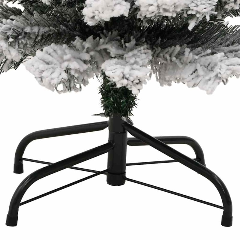 vidaXL PVC Artificial Christmas Tree w/ Steel Slim Ornaments in Green