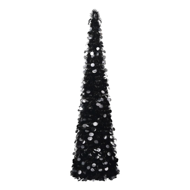 vidaXL Pop-Up Christmas Tree with PET Medium Foldable in Black