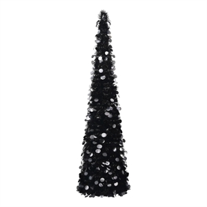 vidaXL Pop-Up Christmas Tree with PET Medium Foldable in Black
