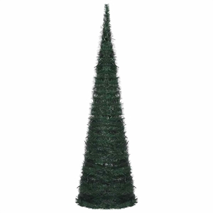 vidaXL 59&quot Pop-Up & Collapsible PVC Christmas Tree in Green