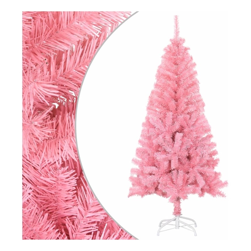 vidaXL Steel PVC Artificial Christmas Tree in Pink