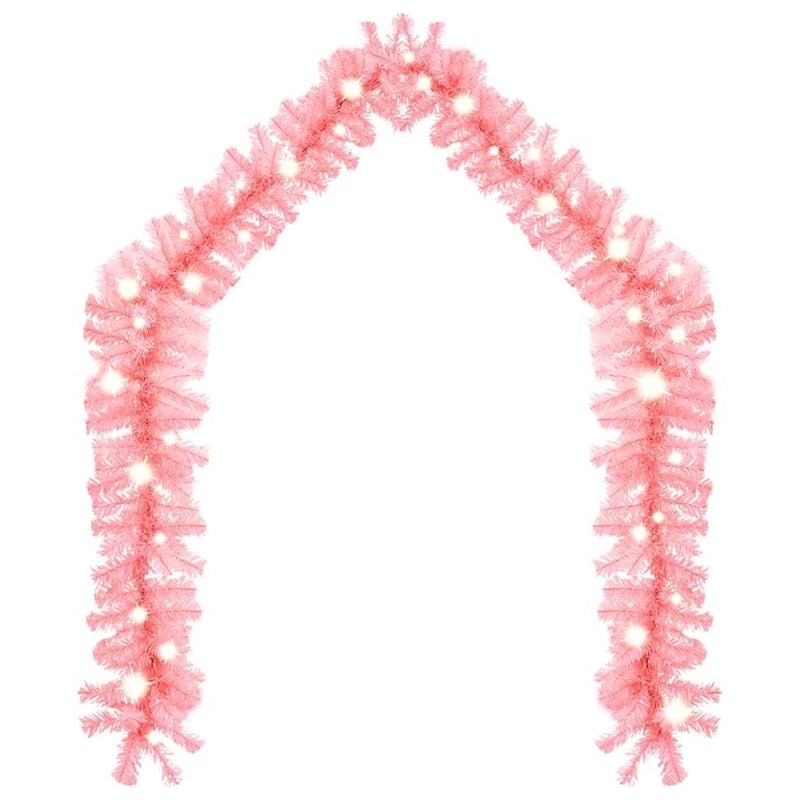 vidaXL 32.8 Ft Long Decorative Inlays PVC Garland in Pink