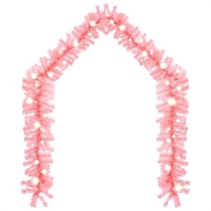 vidaXL 32.8 Ft Long Decorative Inlays PVC Garland in Pink