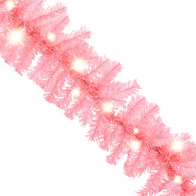 vidaXL 32.8 Ft Long Decorative Inlays PVC Garland in Pink