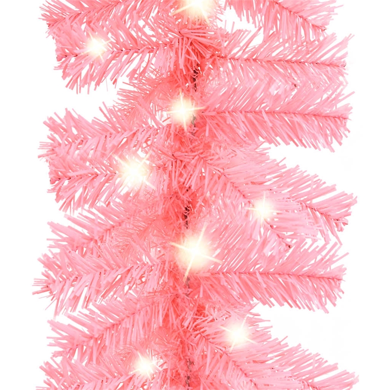 vidaXL 32.8 Ft Long Decorative Inlays PVC Garland in Pink