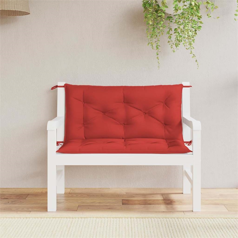 vidaXL Polyester Oxford Fabric Garden Bench Cushion in Red (Set of 2)