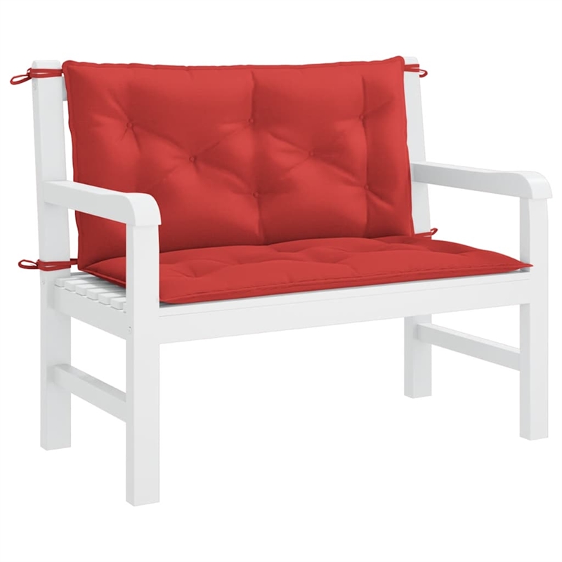 vidaXL Polyester Oxford Fabric Garden Bench Cushion in Red (Set of 2)