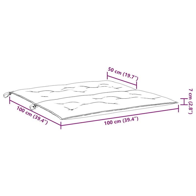 vidaXL Polyester Oxford Fabric Garden Bench Cushion in Red (Set of 2)