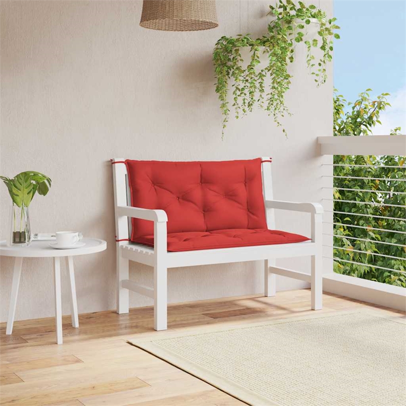 vidaXL Polyester Oxford Fabric Garden Bench Cushion in Red (Set of 2)