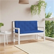 vidaXL Polyester Oxford Fabric Garden Bench Cushion in Blue (Set of 2)