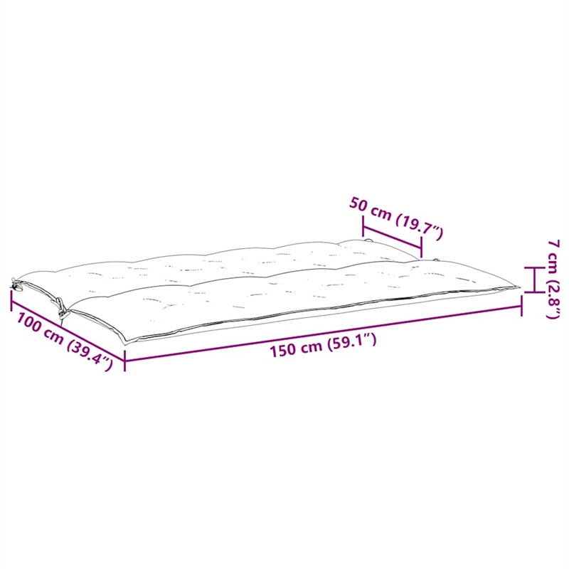 vidaXL Polyester Oxford Fabric Garden Bench Cushion in Gray (Set of 2)