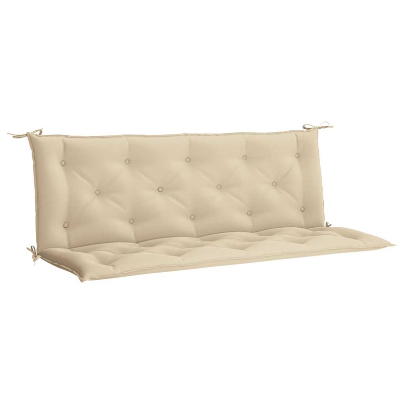 vidaXL Polyester Oxford Fabric Garden Bench Cushion in Beige (Set of 2)