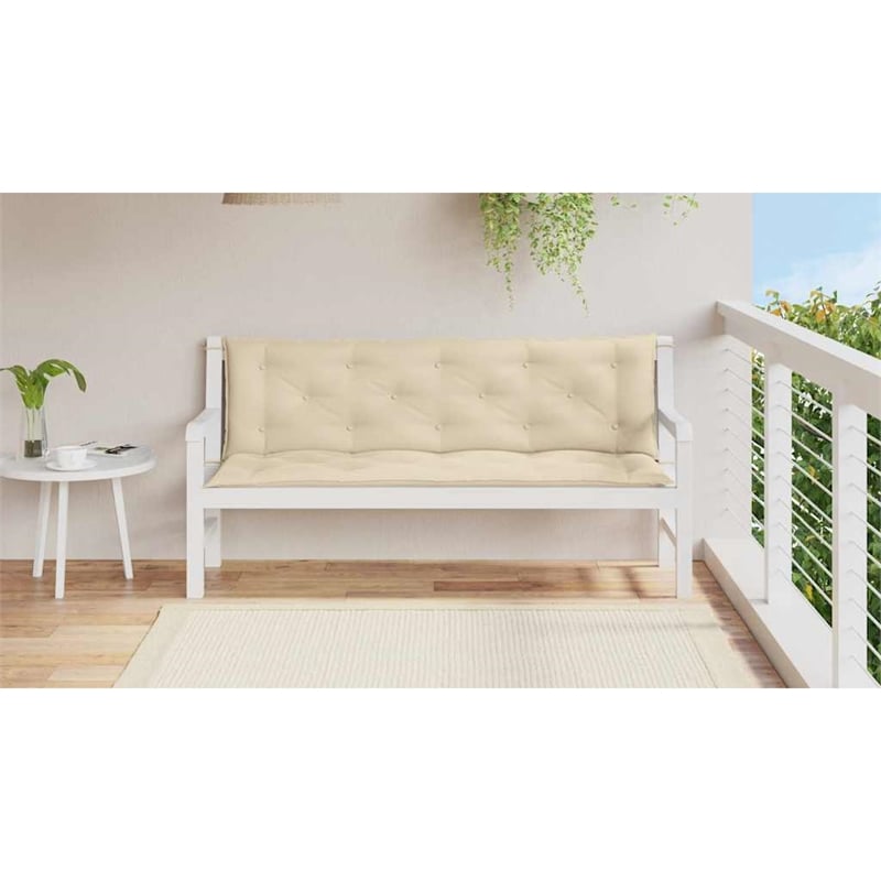 vidaXL Polyester Oxford Fabric Garden Bench Cushion in Beige (Set of 2)